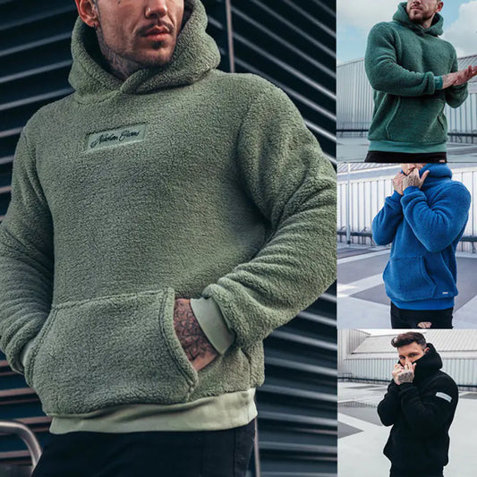 Men's Plush Hoodie with Pocket