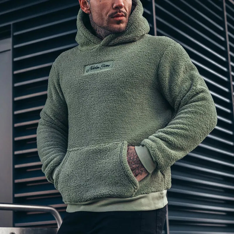 Men's Plush Hoodie with Pocket