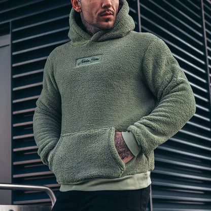 Men's Plush Hoodie with Pocket