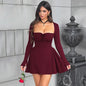 Women's Fashion Slim Solid Color Commute Princess Dress