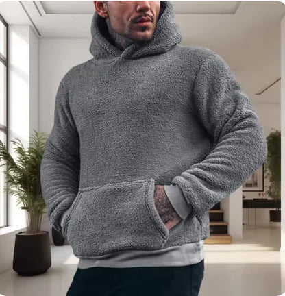 Men's Plush Hoodie with Pocket